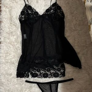 Elegant Black Lace Lingerie Set